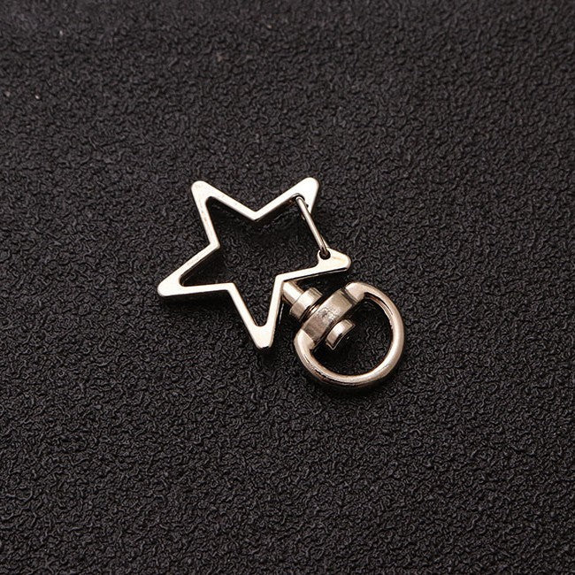 Wholesale shaped keychain metal cat dolphin love five-pointed star cherry blossom shell jewelry accessories diy